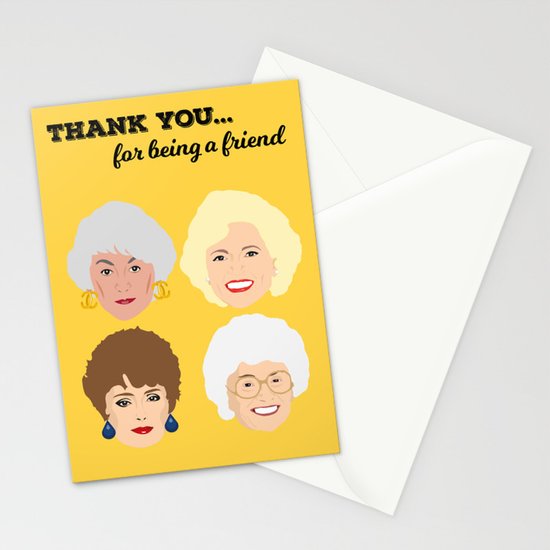 Golden Girls Thank You For Being A Friend Card Stationery Cards