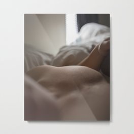 Toccare Metal Print | White, Chest, Man, Love, Bed, Digital, Touching, Neutral, Photo, Light 