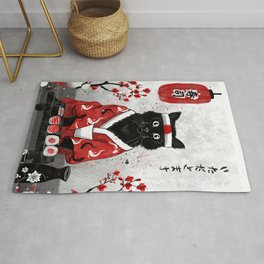 Sushi Cat Rug | Abstract, Comic, Illustration, Watercolor, Expressionism, Digital, Minimalism, Aerosol, Rubyart, Pop Art 