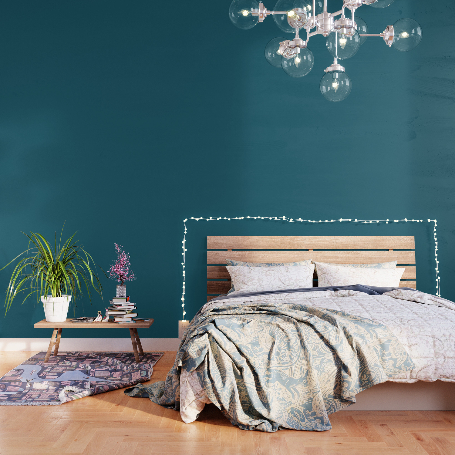 Gorgeous Deep Tranquil Dark Sea Blue Green Solid Color Pairs To Sherwin  Williams Connor's Lakefront SW 9060 Wallpaper by Simply Solids Now Over  3800 Colors For Y | Society6