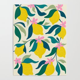 Summer Lemons pattern Poster