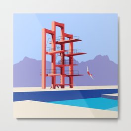 Soviet Modernism: Diving tower in Etchmiadzin, Armenia Metal Print | Architecture, Diving, Graphicdesign, Swimmer, Vector, Design, Armenia, Soviet, Modernism, Swimming 