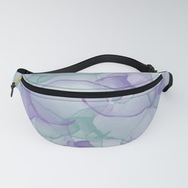 Purple and Green Colorful Alcohol Ink Pattern Fanny Pack