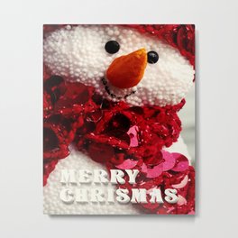 MERRY CHRISMAS Metal Print | Color, Typography, Snowman, Merrychrismas, Pattern, Digital, Graphicdesign 