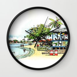 Calico Jack's, Grand Cayman (no notes) Wall Clock | Sevenmilebeach, Calicojacks, Sketch, Watercolor, Caribbean, Grandcayman, Jamesrichards, Painting, Sketchbook, Travelsketch 