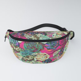psychedelic future retro colorful floral Fanny Pack