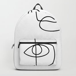 two faces talk white minimal one line Backpack | Twofaces, Minimal, Linedrawing, Drawing, Digital, Blackandwhite, Oneline, Ink Pen 