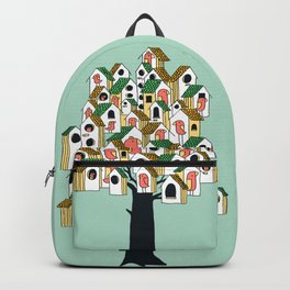Bird houses Backpack | Surrealism, Streetart, House, Digital, Vintage, Animal, Birdhouse, Curated, Painting, Popart 