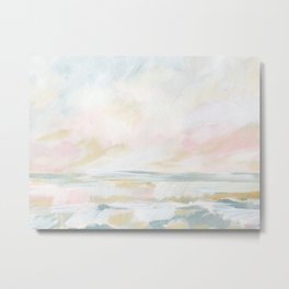 Golden Hour - Pastel Seascape Metal Print | Mermaid, Ocean, Sea, Marine, Babygirl, Sky, Swell, Painting, Pastelocean, Beach 