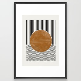 Abstract Modern Poster Framed Art Print | Graphicdesign, Retro, Color, Watercolor, Shapes, Pattern, Stripes, Balance, Texture, Simple 