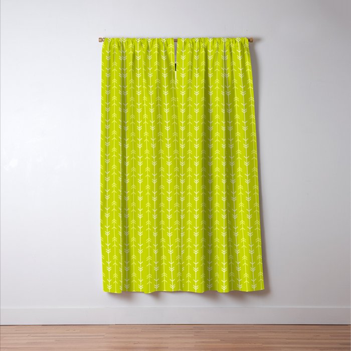 Lime Green Line Arrows Blackout Curtain By Wellingtonboot Society6