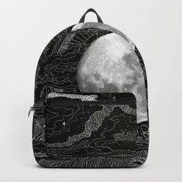 Full moon between the clouds Backpack | Black And White, Moon, Painting, Sky, Clouds, Magic, Abstract, Night, Beautifulnight, Fullmoon 