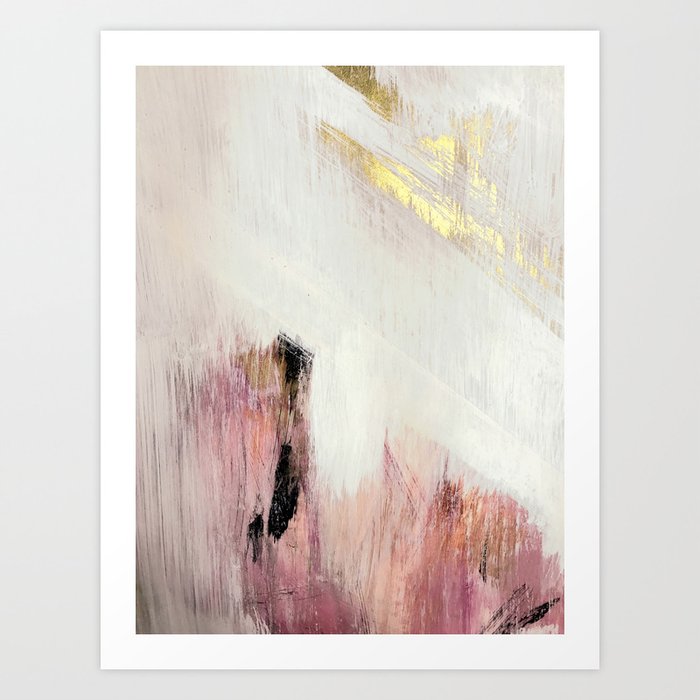 Sunrise 2 A Bright Colorful Abstract Piece In Pink Gold
