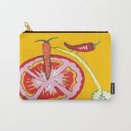 Kitchen Vegetable Art Carry-All Pouch | Veggies, Cucumber, Vegetables, Stringbean, Organic, Painting, Mixed Media, Healthy, Health, Tomato 