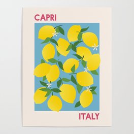 Fruit Market Capri Italy Lemons Poster