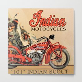 Classic Indian Roadmaster Biker Motorcycle Vintage Advertisement Poster Metal Print | Vintage, Posters, Scout, Mancave, Sturgis, Openroad, Chief, Laconia, Week, Indian 