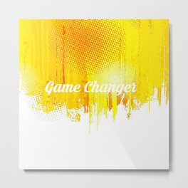 Game Changer Metal Print | Letter, Modern, Graphicdesign, Abstractlettering, Drippingpaint, Wetpaint, Text, Graphics, Yellow, Painted 