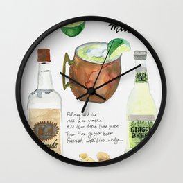 Austin Mule Cocktail Recipe Wall Clock | Drink, Bar, Vodka, Barart, Mule, Gingerbeer, Painting, Recipe, Copper, Happyhour 