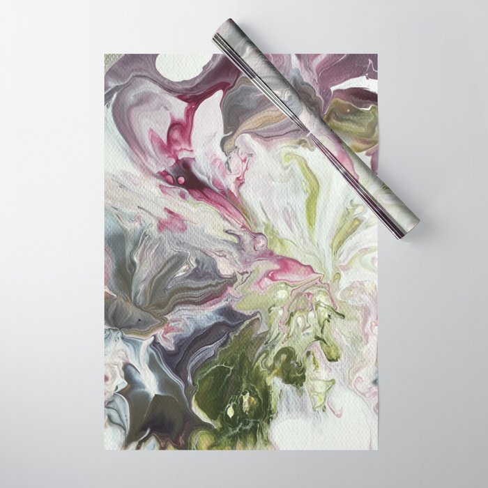 Abstract Painting Fluid Art Floral Spring Colors Acrylic On Canvas