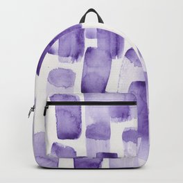 Purple Watercolour Patterns | 190129 Abstract Art Watercolour Backpack | Block, Lines, Stroke, Brush, Patterns, Original, Abstract, Purple, Pattern, Simple 