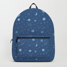 Stars and Planets Pattern - Blue Backpack | Blue, Graphicdesign, Astronomy, Seamless, Nightsky, Space, Pattern, Celestial, Sky, Univerce 