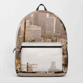Vintage Los Angeles Backpack | Grainy Photo, Color, Los Angeles, Architecture, Vintage Photo, Pink, Vintagecity, Travel, Urban Scene, Boho 