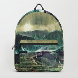 Loch Uisce Casadh Backpack | Mountains, Beautiful, Flares, Rain, Green, Jeffreyjirwin, Graphicdesign, Downpour, Digital, Lock 