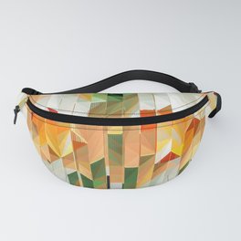 Geometric Tiled Orange Green Abstract Design Fanny Pack