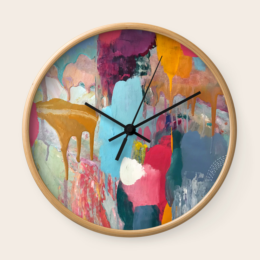 Paint Drip Sky Wall Clock By Juliaskerry Society6