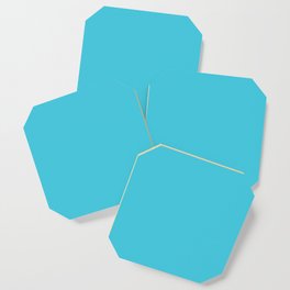 Bright Turquoise Simple Solid Color All Over Print Coaster
