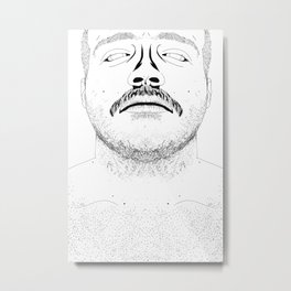 mo hair mo problems Metal Print | People, Black and White, Illustration 