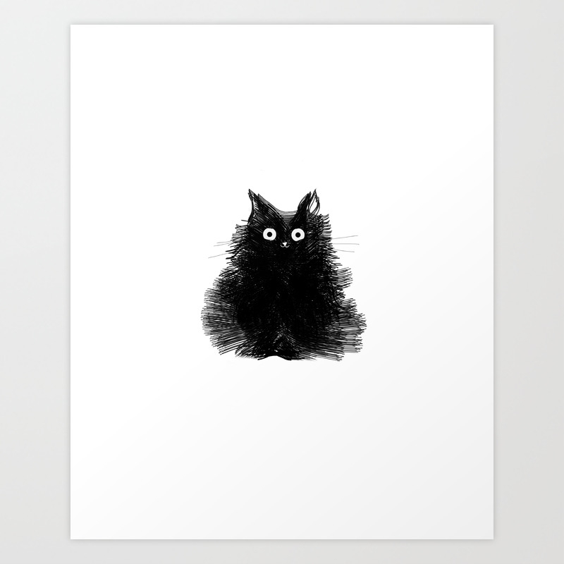 Get Wallpaper Duster Black Cat Drawing Art Print By Thelonelypixel Society6 Free