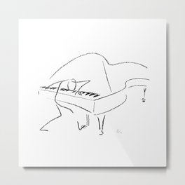Keith Jarrett – Improvisations in Jazz Metal Print | Black and White, Pianist, Music, Linedrawing, Keith, Musician, Illustration, Piano, Drawing, Trio 