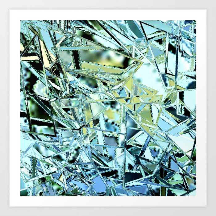 Broken Glass Abstract Geometric Digital Painting Art Print By
