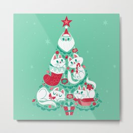 A Very Purry Christmas Metal Print | Stocking, Digital, Christmas, Candycane, Cute, Graphicdesign, Red, Winter, Ornament, Curated 