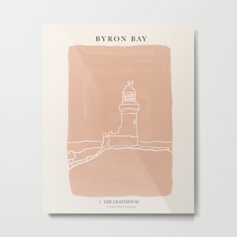 Byron Bay Lighthouse | Simple Line Art Drawing | East Coast, Australia  Metal Print | Drawing, Australia, Graphite, Chalk Charcoal, Typography, Acrylic, Digital, Oceania, Holiday, Newsouthwales 