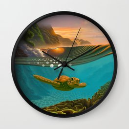 Sea Turtle Safari Wall Clock