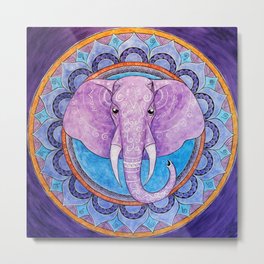 Patience - Elephant mandala Metal Print | Yoga, Patience, Circle, Bohemianbedding, Meditation, Mandalas, Bohobedding, Mandala, Bohemianfurniture, Acrylic 
