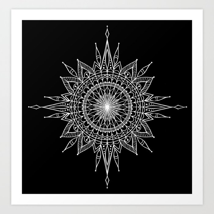 Mandala Star Tattoo Art Print by Robin Elizabeth Art | Society6