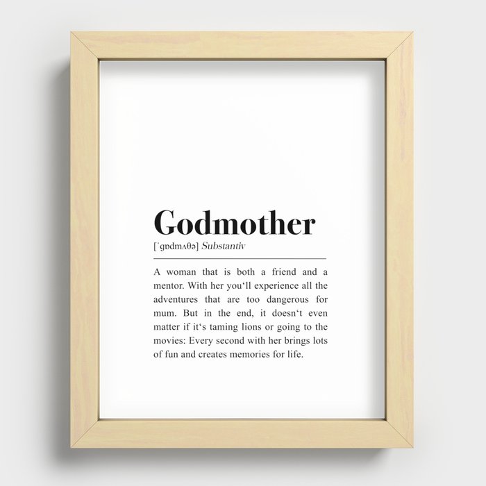Godmother Definition Recessed Framed Print by Pulse of Art | Society6