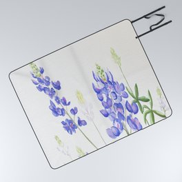 Bluebonnet Watercolor Picnic Blanket