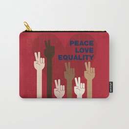 Peace Love Equality for All Carry-All Pouch | Digital, Heart, Respect, Liberal, Resistance, Peace, Resist, Graphicdesign, Political, Typography 
