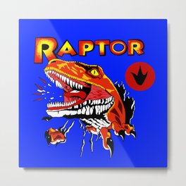 Raptor Dinosaur Ghost World Enid Shirt Digitally Re created Metal Print | Movies & TV, Graphicdesign, Animal, Illustration, Comic 
