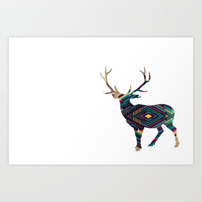 Deer Abstract Art Print By Littlexweirdo Society6