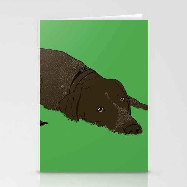 Gunner the German shorthaired pointer Stationery Cards | Drawing, Digital, Dog, German-shorthaired, Shorthaired, Shorthair, Pointer, Green, Soulful, Dog-in-green-grass