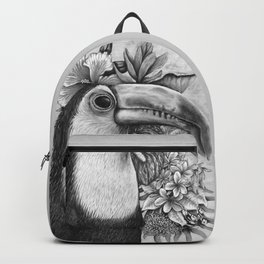 Black and White Toucan painting Backpack | Ink, Birddesign, Tropicalpainting, Acrylic, Painting, Birdpainting, Black And White, Toucanart, Birdsketch, Birdart 