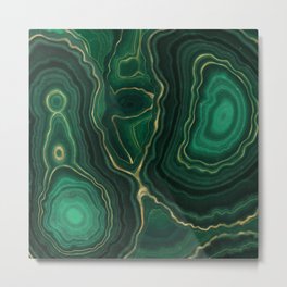 Malachite Texture 09 Metal Print | Ink, Veins, Texture, Malachite, Abstract, Painting, Agate, Mineral, Marble, Gemstone 