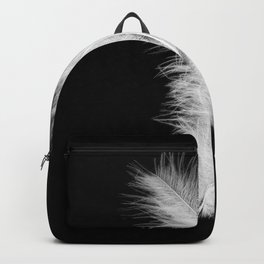 White feather Backpack | Film, White, Feather, Photo, Blackbackground, Digital, Black And White 
