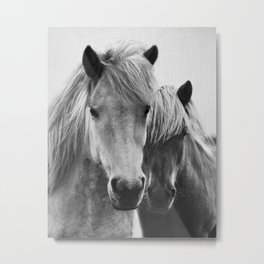 Horses - Black & White 7 Metal Print | Digital, Wild, Pony, Horses, Nature, Western, Interior, Farm, Modern, Portrait 