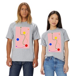 Freedom dots and lines on pale pink colored background  T Shirt